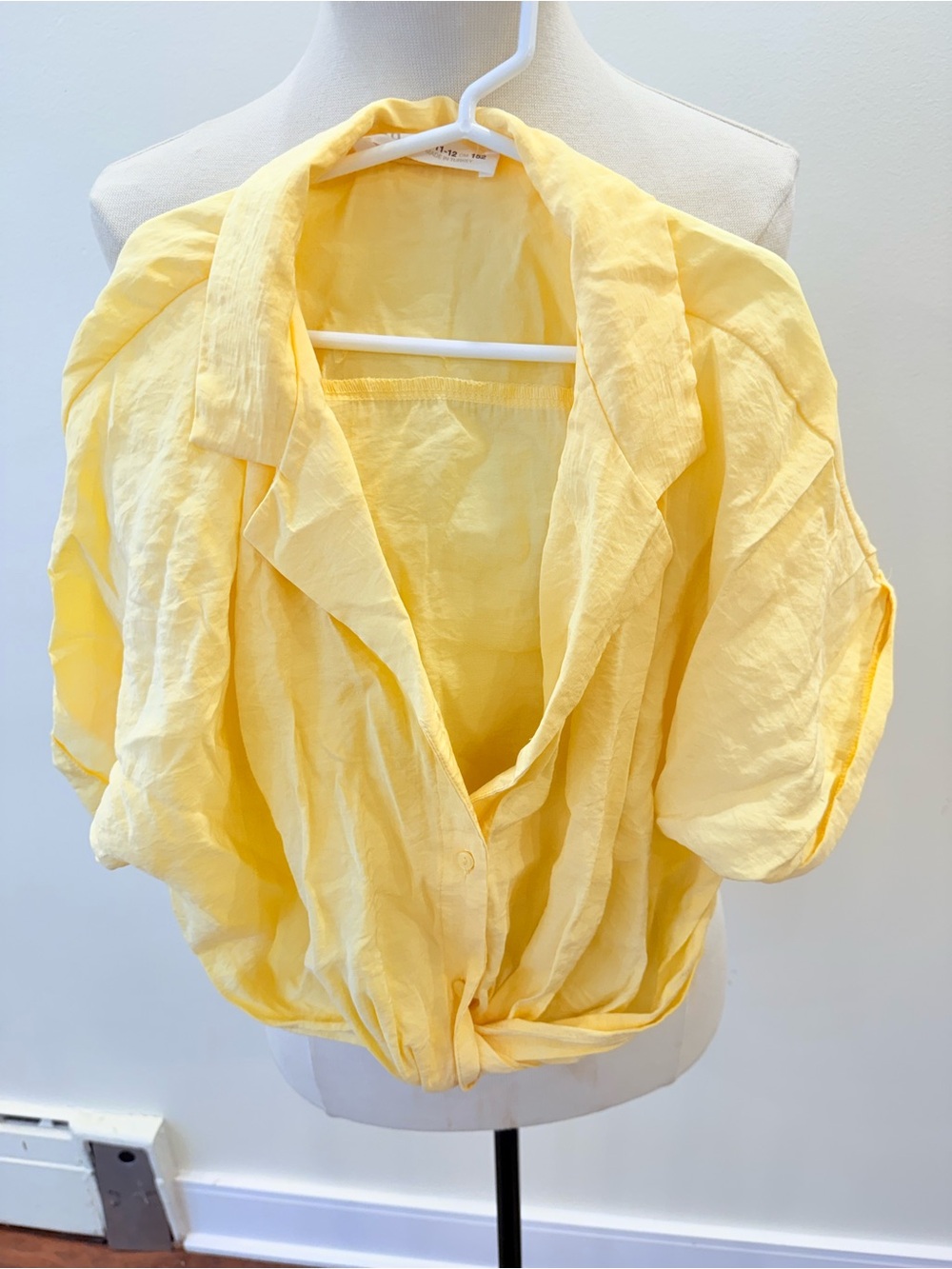 Lightweight Yellow Button-Front girls Top Zara - size 11-12
